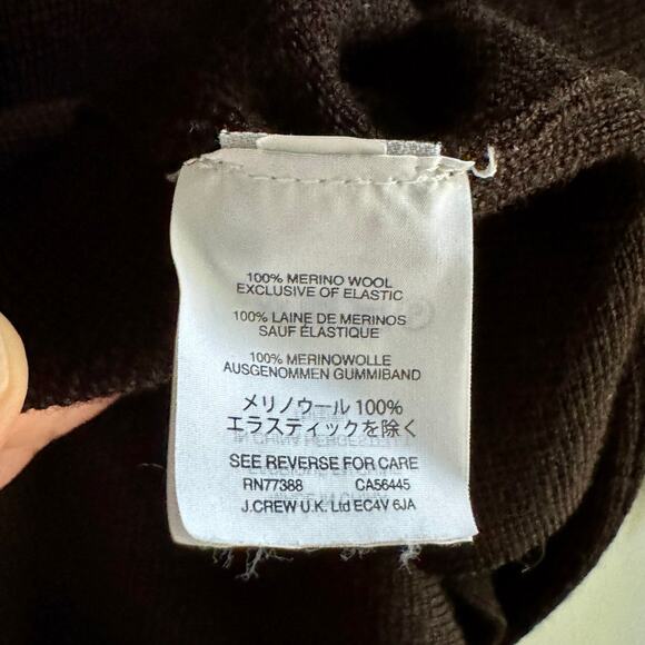 J. Crew Open Front Sweater Long Line Black Blazer 100% Merino Wool Sz XXS - Picture 5 of 6